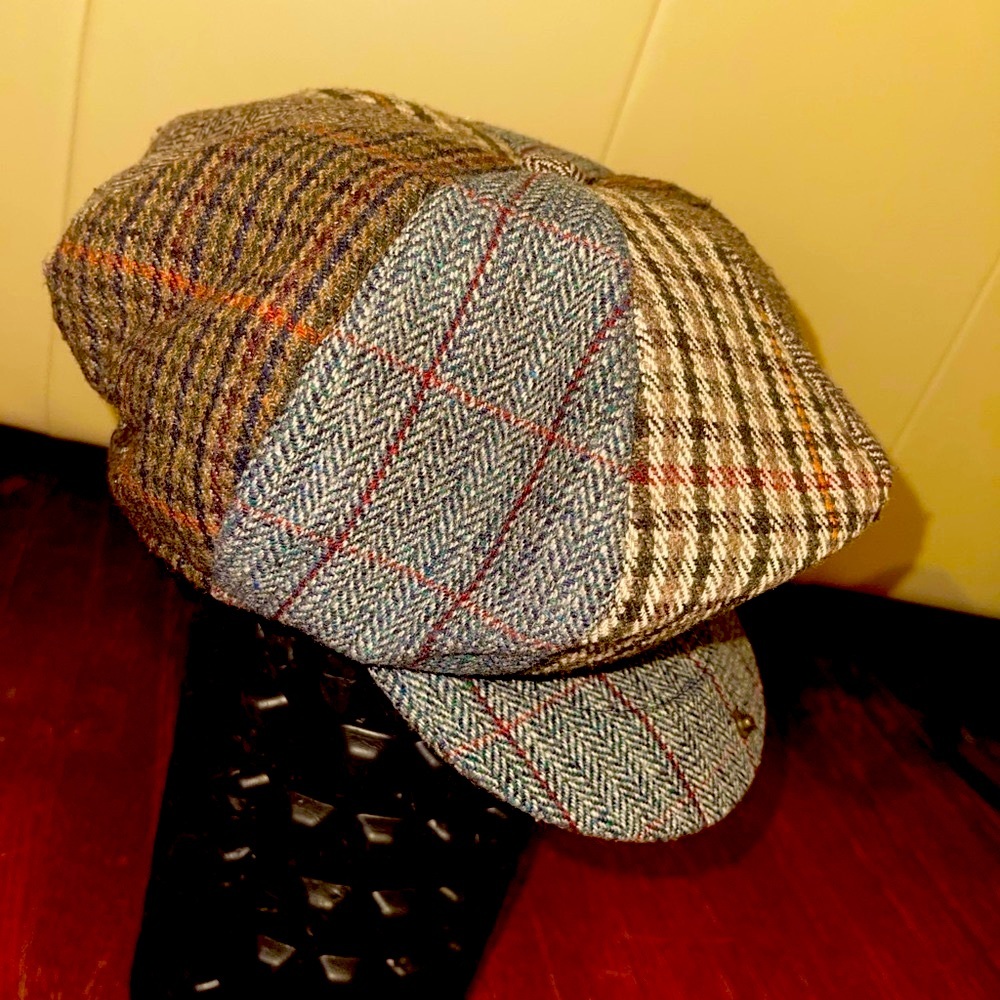 IRISH Wool Multicolor Tweed Newsboy Cap
